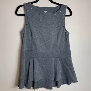Mossimo Supply Co. Gray Tank Top with Stud Accents